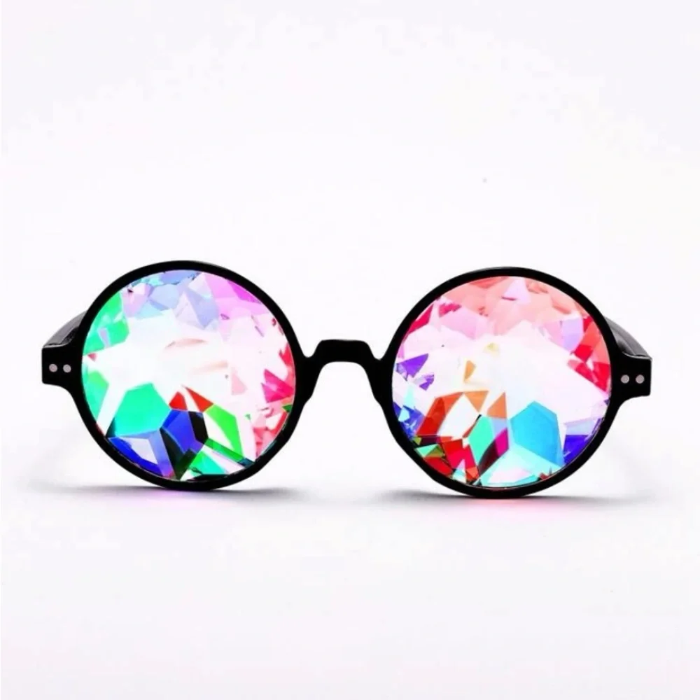 Rainbow Crystal Kaleidoscope Refraction Glasses Spectacles Unisex